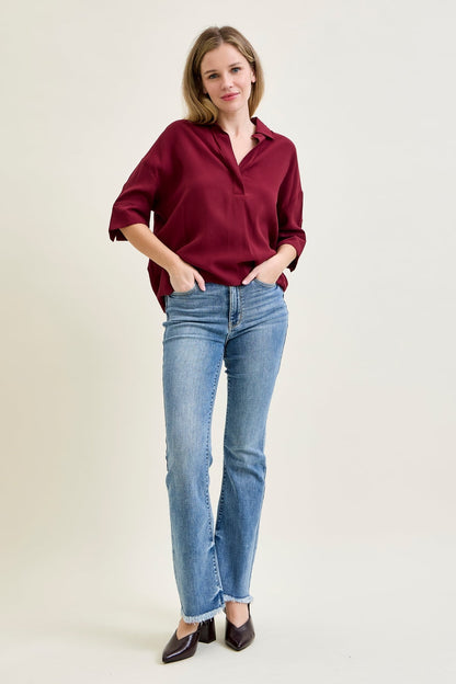 Dana High Rise Bootcut with Fray Hem