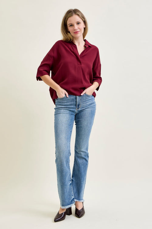 Dana High Rise Bootcut with Fray Hem