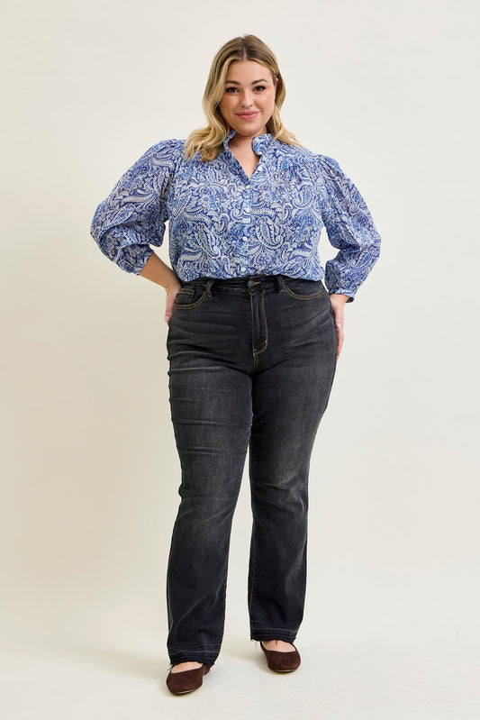 Baylee High Rise Released Hem Slim Bootcut Jeans - PLUS