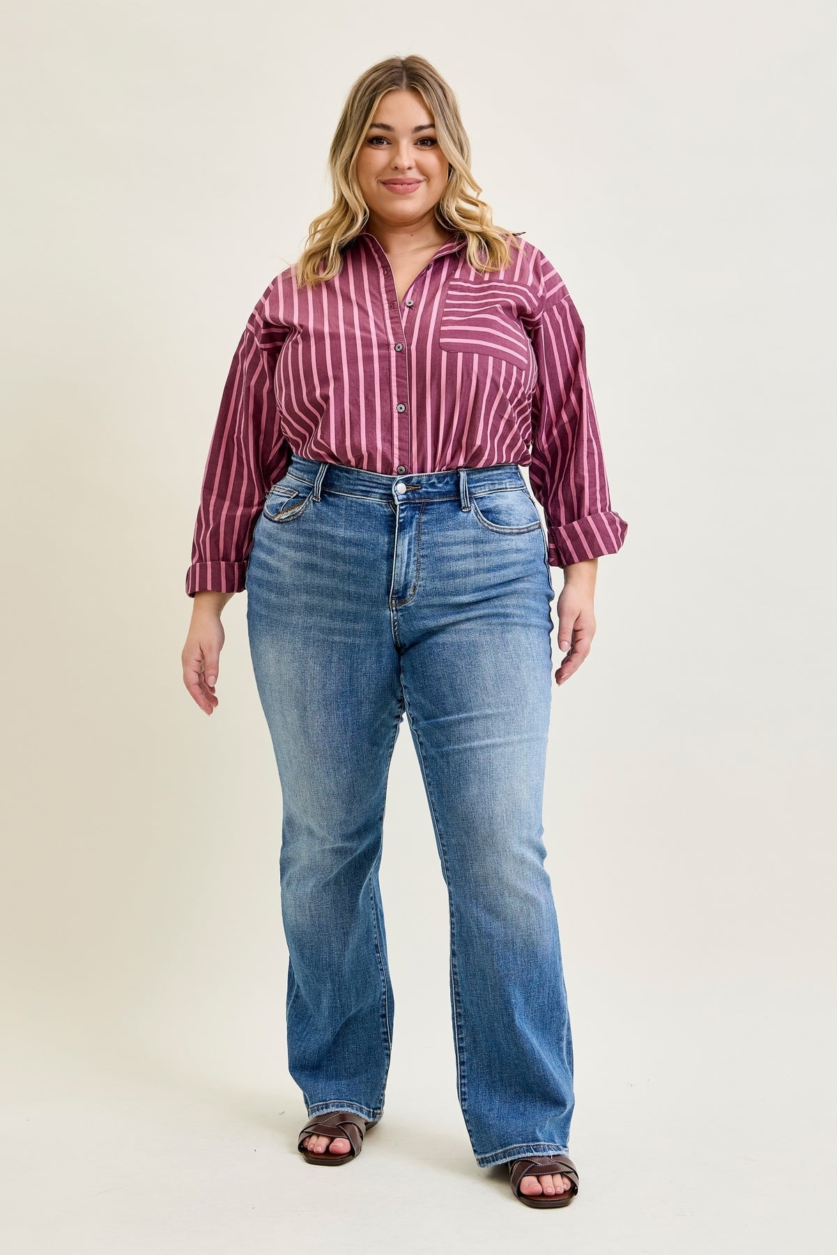 Lila Mid Rise Vintage Bootcut Jeans - PLUS