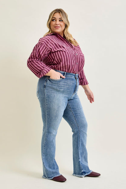 Dana High Rise Bootcut with Fray Hem - PLUS