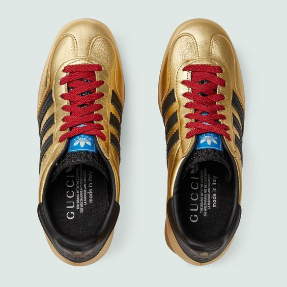 GUCCI ゴールドスニーカー Adidas x Gucci Gazelle 'Metallic Gold' – Auth Shoes