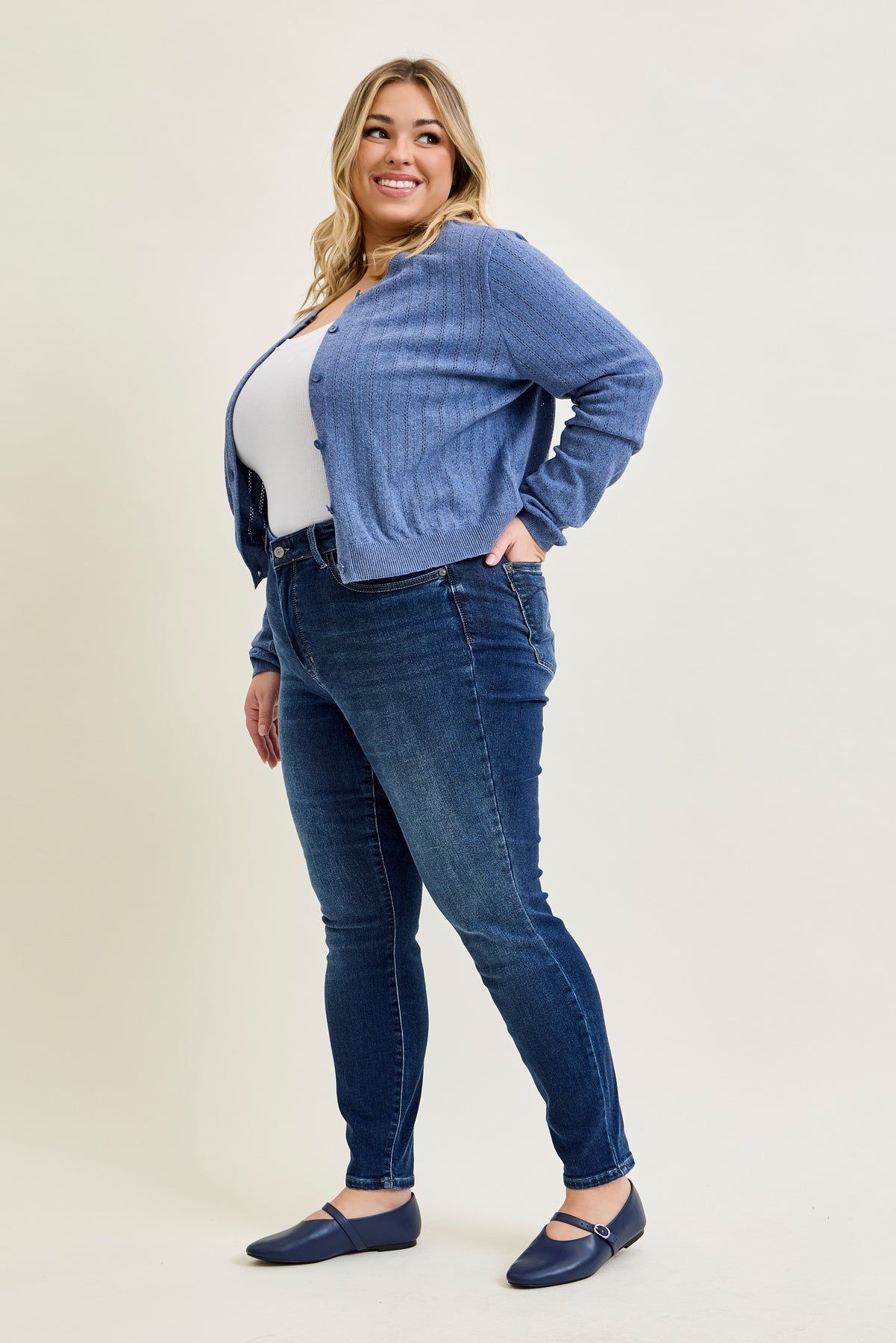 Lillian Mid Rise ThermaDENIM Skinny Jeans - PLUS