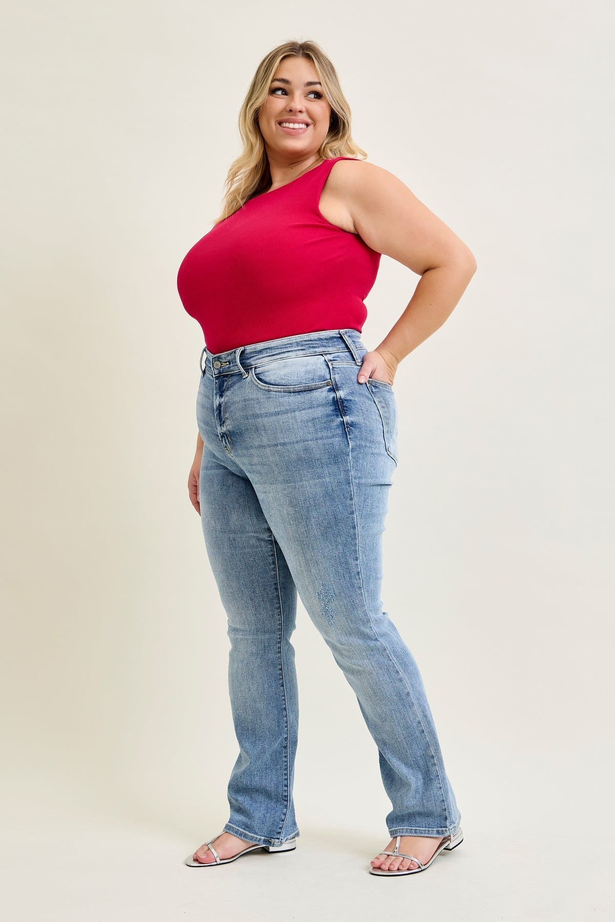 Ashley Mid Rise Bootcut Jeans - PLUS