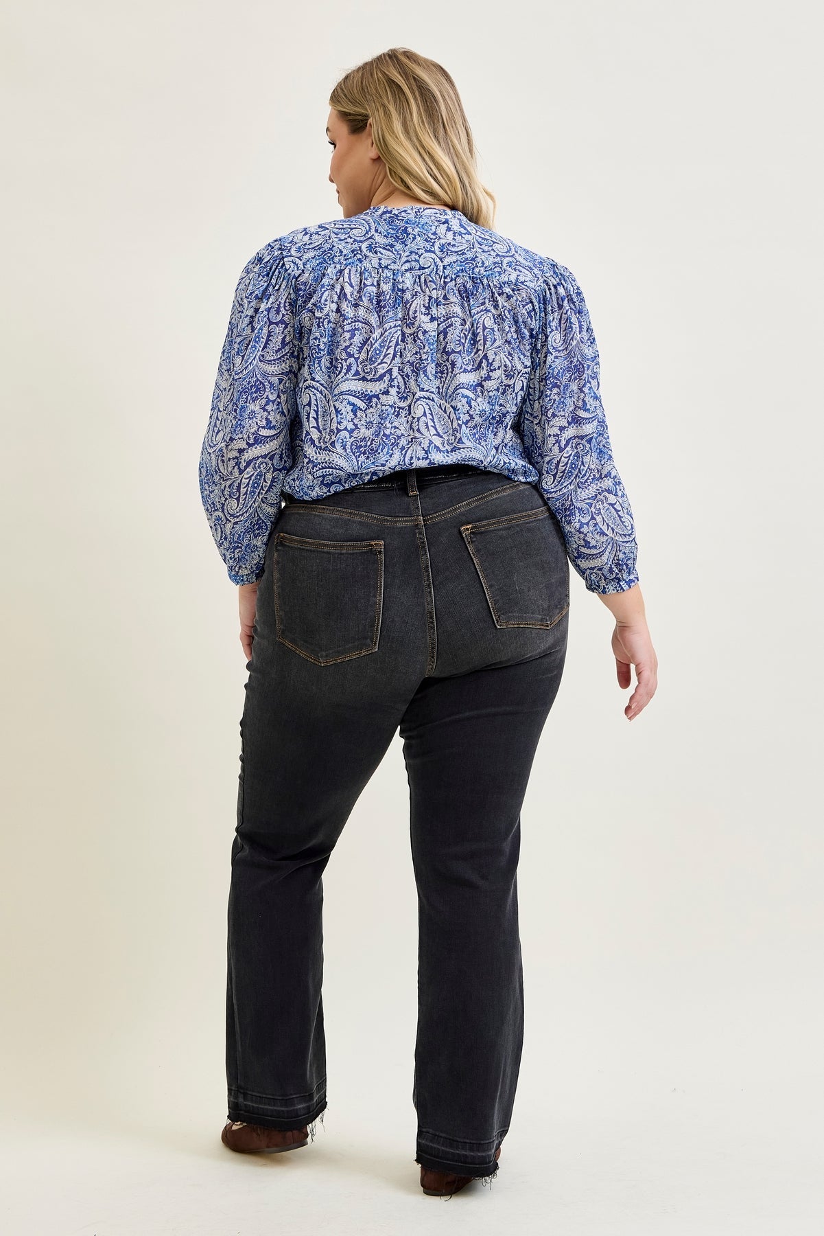 Baylee High Rise Released Hem Slim Bootcut Jeans - PLUS