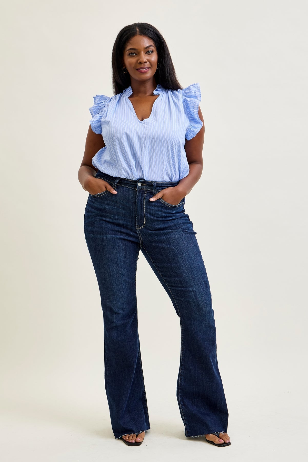 Lily High Rise Raw Hem Flare - PLUS