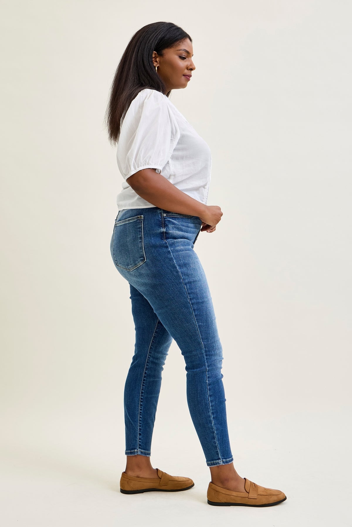 Rose Classic Button Fly Skinny Jeans - PLUS