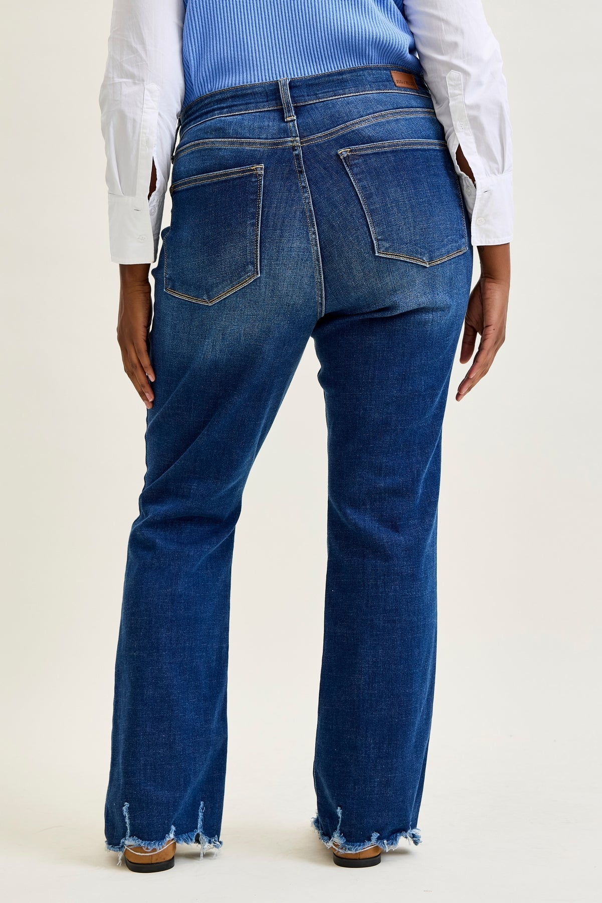 Natalie Mid Rise Non-Distressed Hem Bootcut Jeans - PLUS