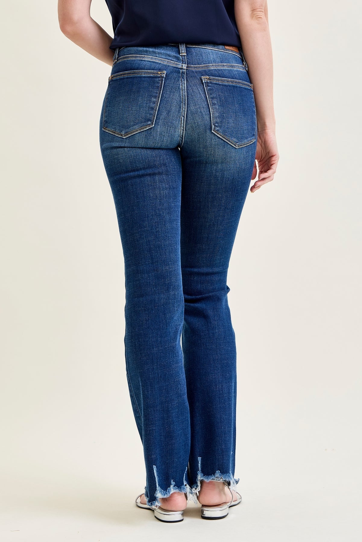 Natalie Mid Rise Non-Distressed Hem Bootcut Jeans
