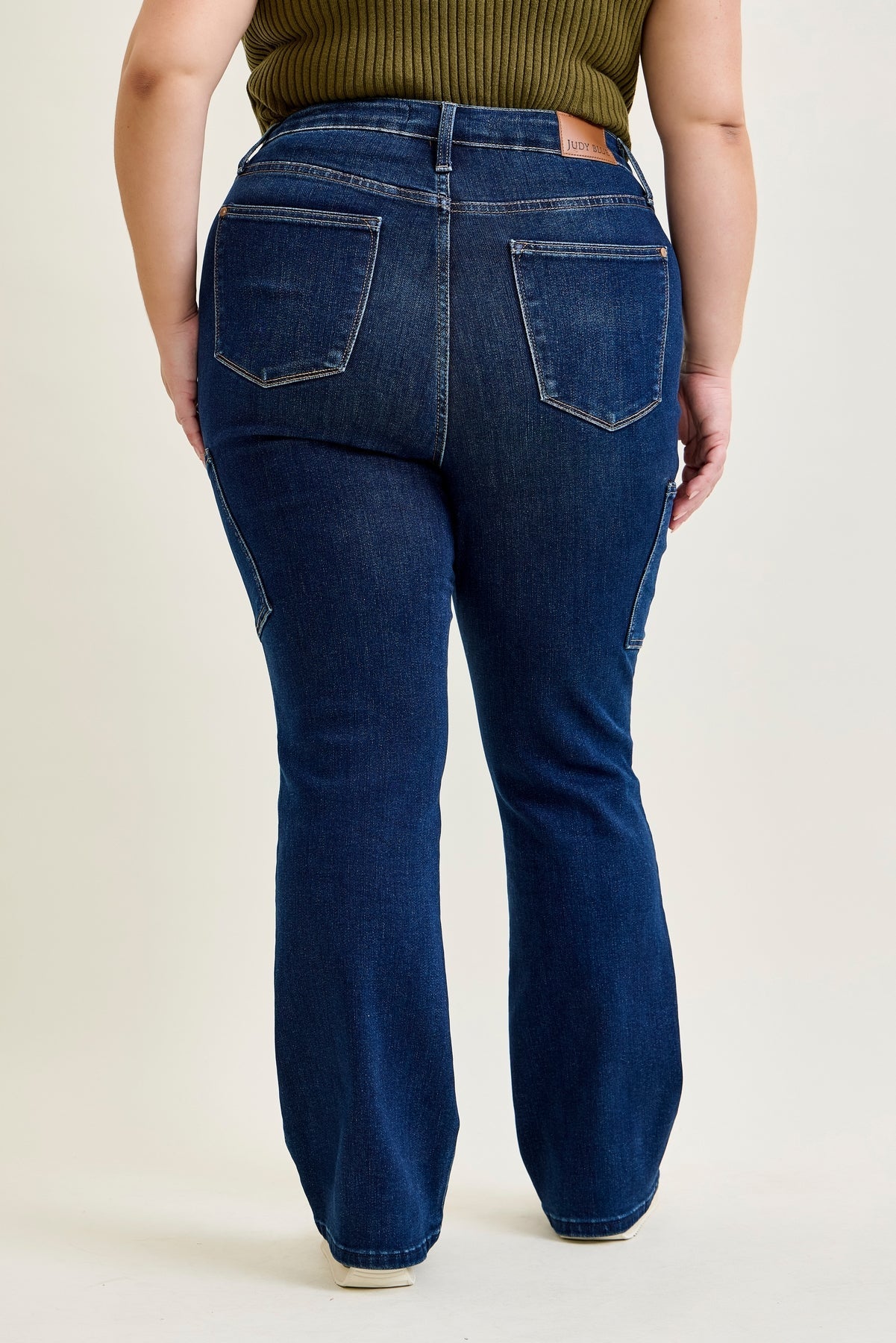 Karla High Rise Cargo Bootcut Jeans - PLUS