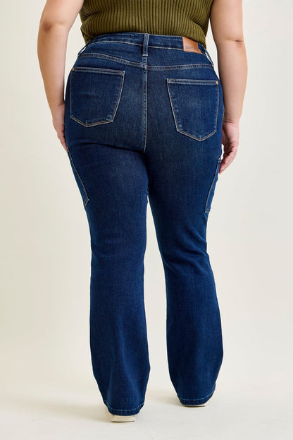 Karla High Rise Cargo Bootcut Jeans - PLUS