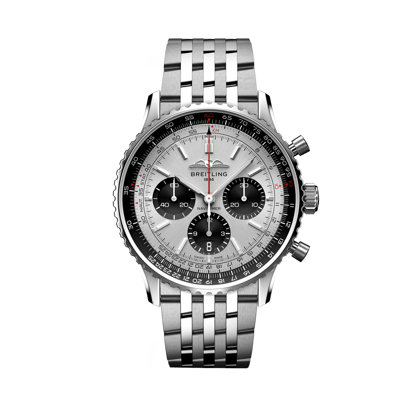 Breitling Navitimer B01 Chronograph 43,  Stainless steel, Ref# AB0138241G1A1, Unworn 2024