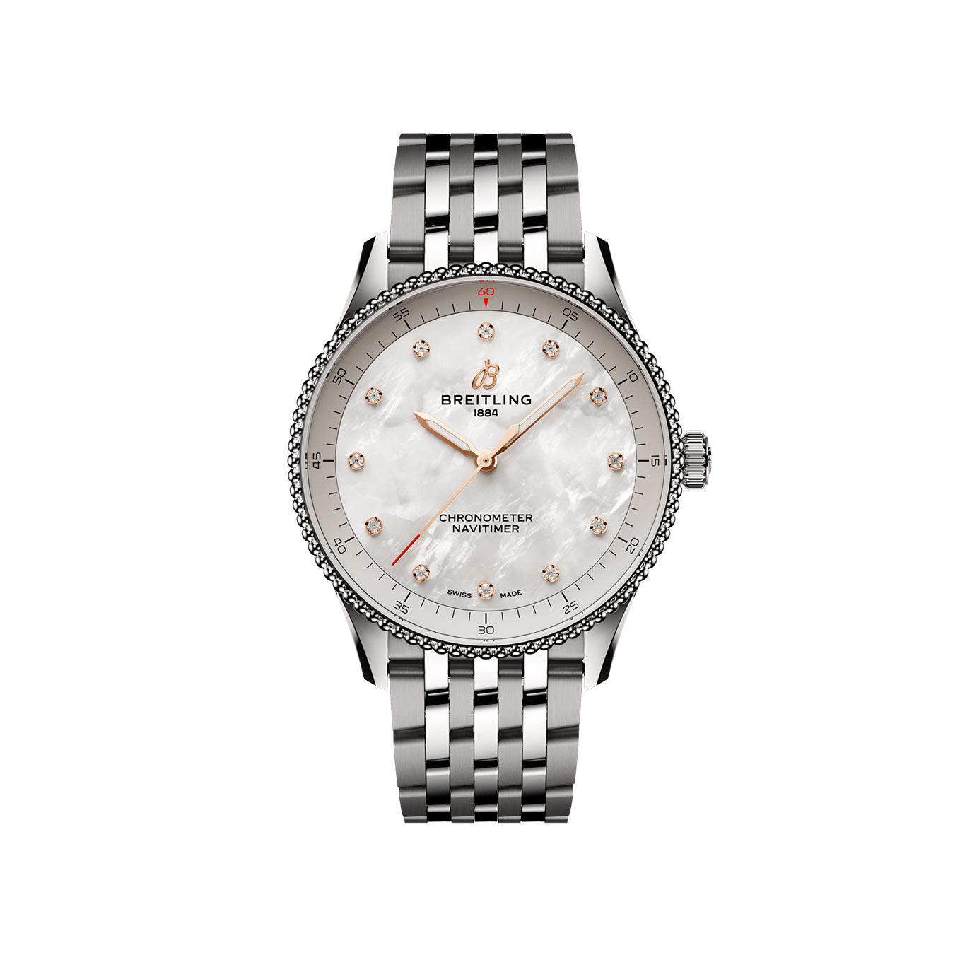 Breitling Navitimer 32, Stainless steel and 12 Diamonds, Ref# A77320E61A2A1, Unworn 2024