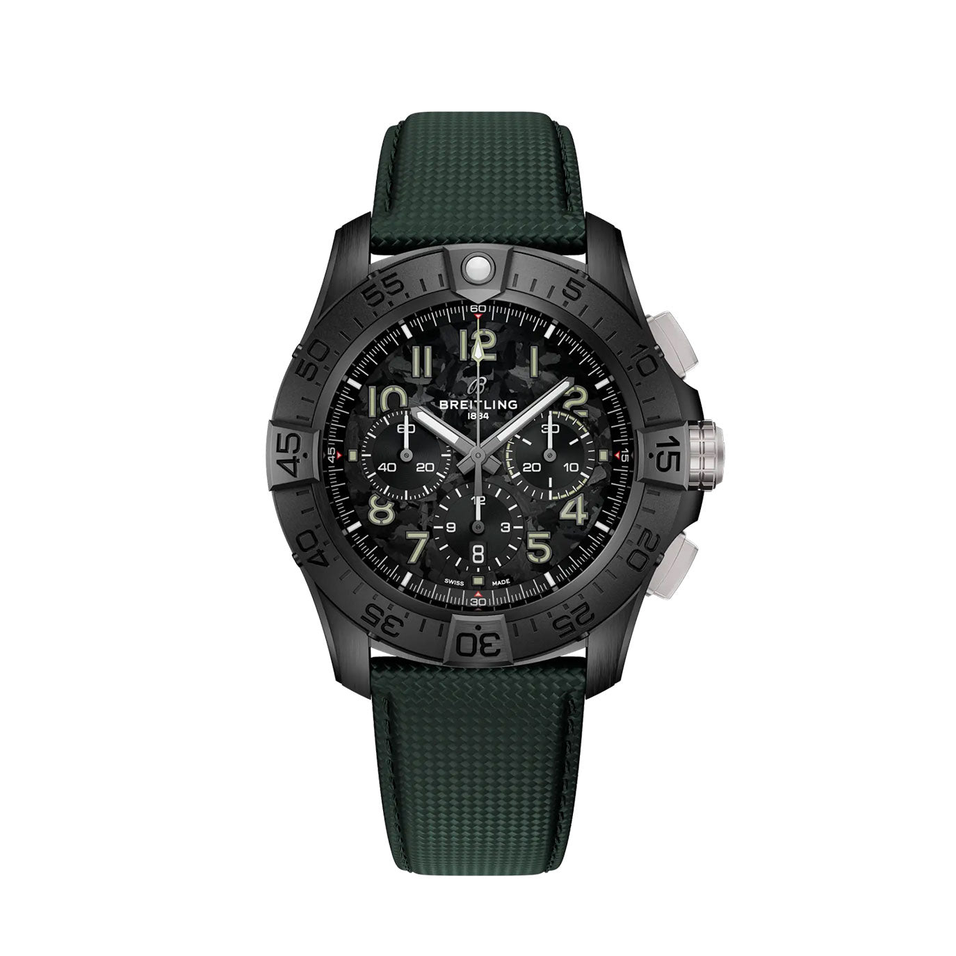 Unworn Breitling Super Avenger B01 Chronograph 46 Night Mission, SB0148101B1X1, box and papers