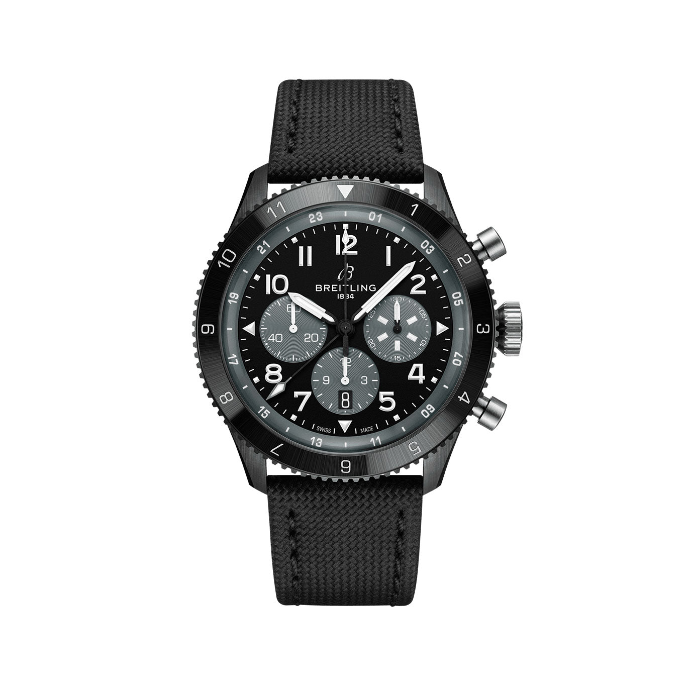 Breitling Super Avi B04 Chronograph Gmt 46 Mosquito Night Fighter Ref# SB04451A1B1X1, box and papers