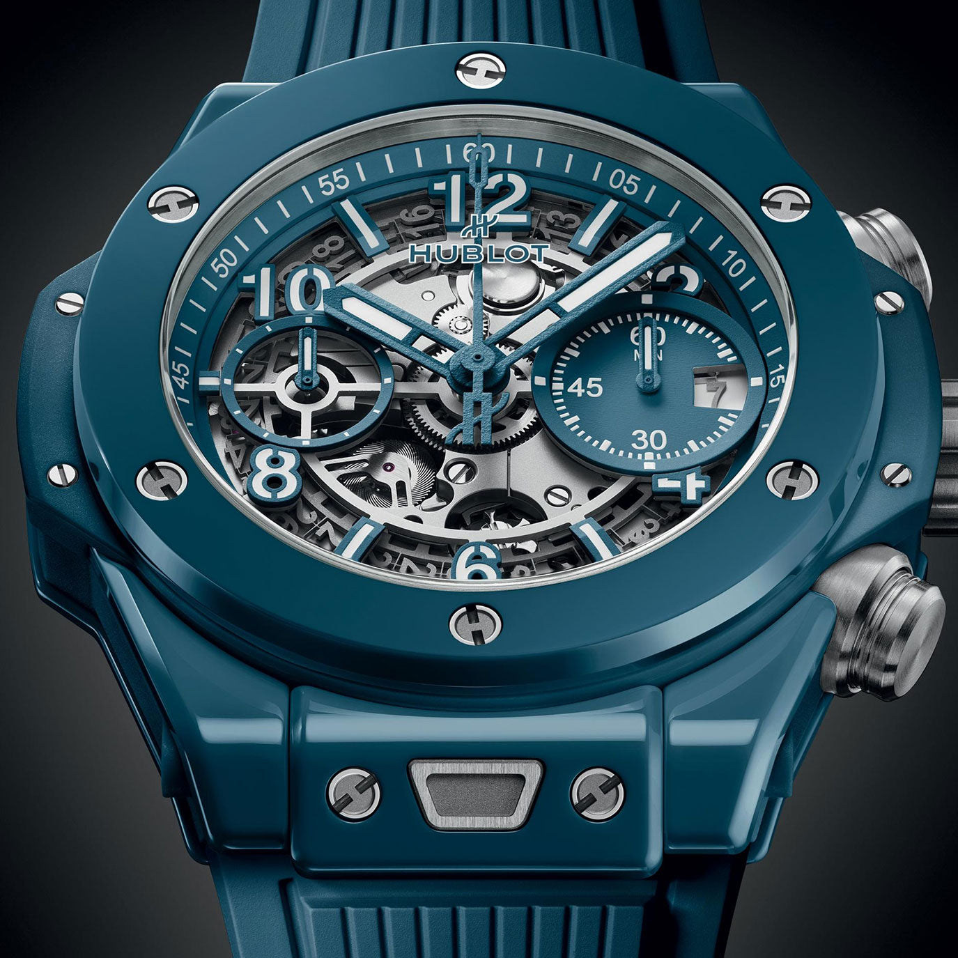 Unworn Hublot Big Bang Unico Petrol Blue Ceramic 42, 441.ES.5121.RX, box and papers - Image 2