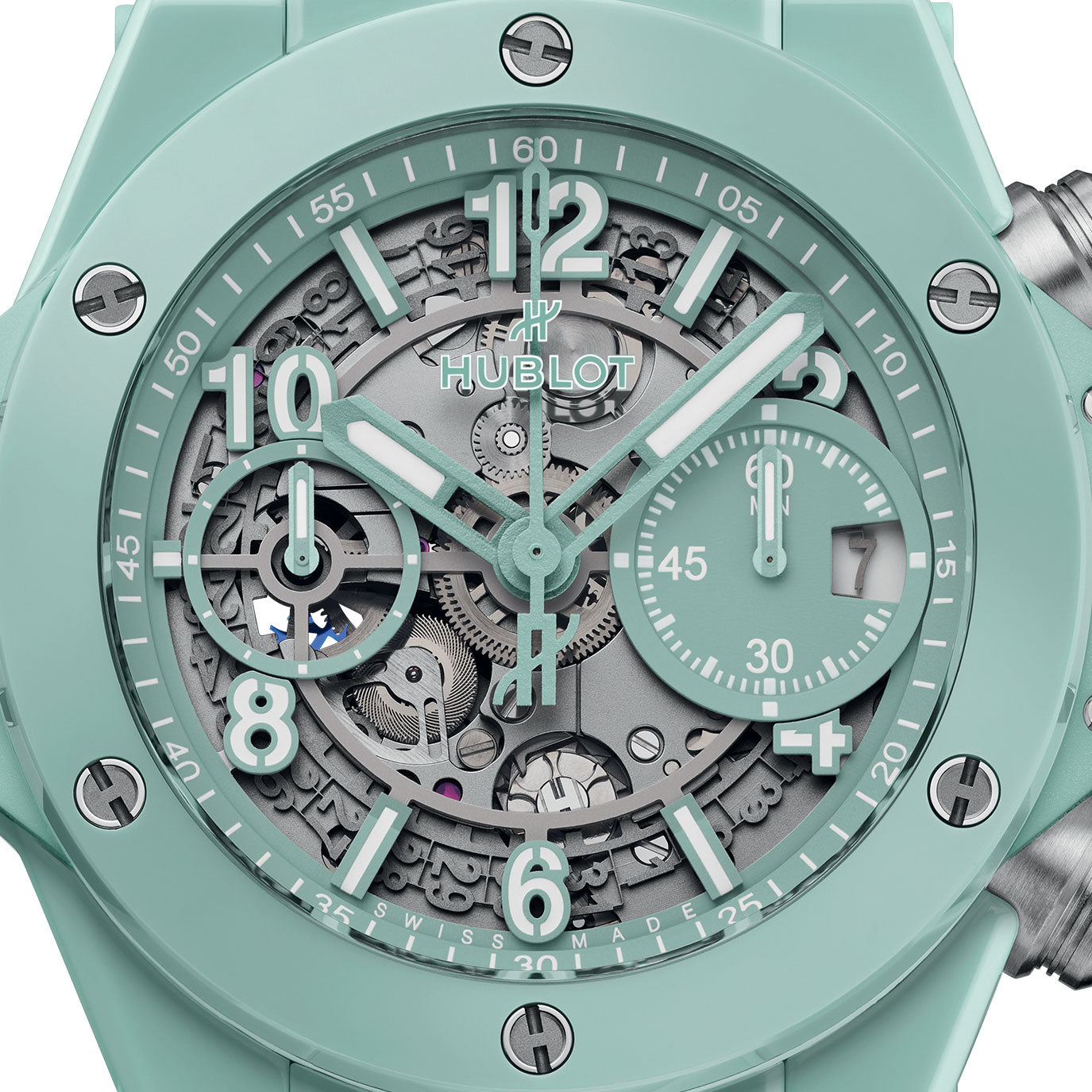 Unworn Hublot Big Bang Unico Mint Green Ceramic 42, 441.GS.5221.RX, box and papers - Image 3