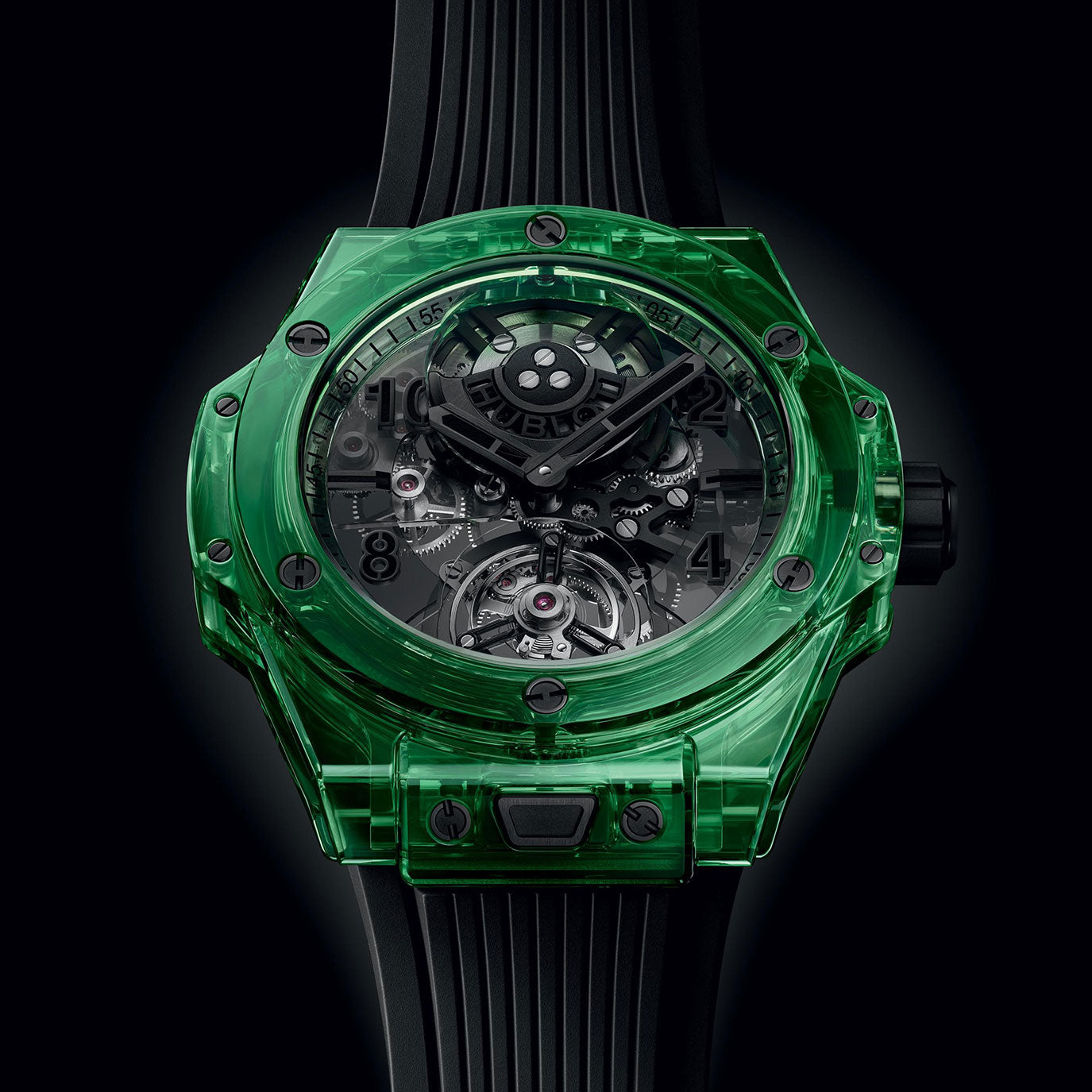 Unworn Hublot Big Bang Tourbillon Automatic Green SAXEM 44, 429.JG.0110.RT, box and papers - Image 4