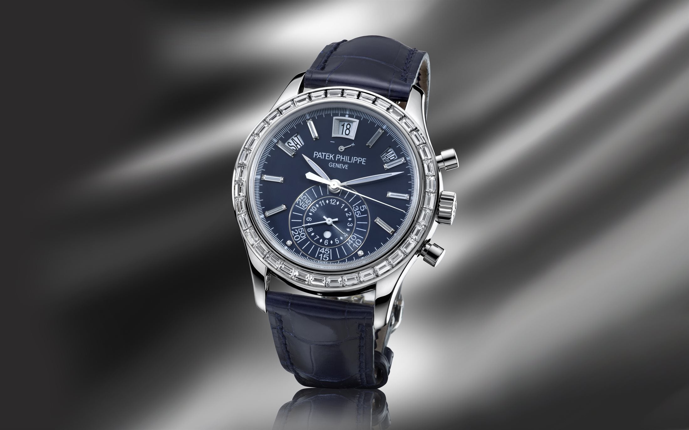 Patek Philippe Complication, Platinum, Flyback Chronograph with Annual Calendar 40,5mm, Ref# 5961P-001 - Image 6