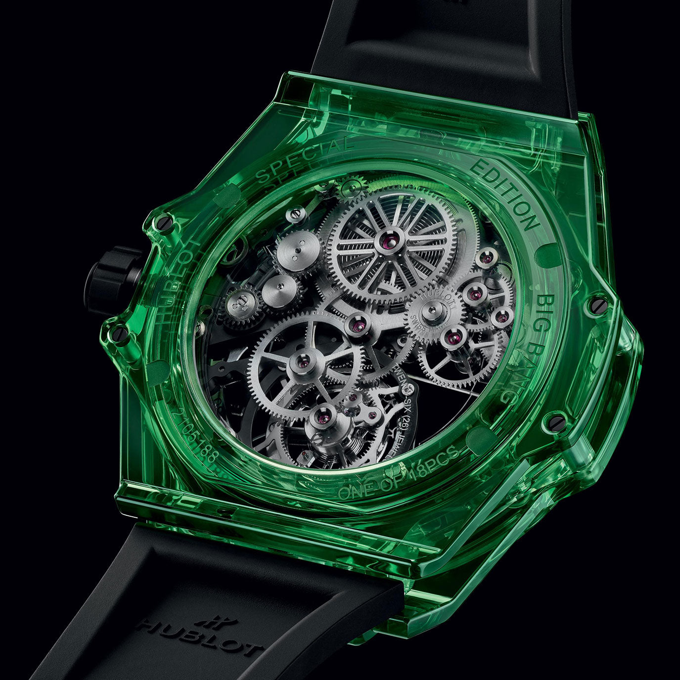 Unworn Hublot Big Bang Tourbillon Automatic Green SAXEM 44, 429.JG.0110.RT, box and papers - Image 5