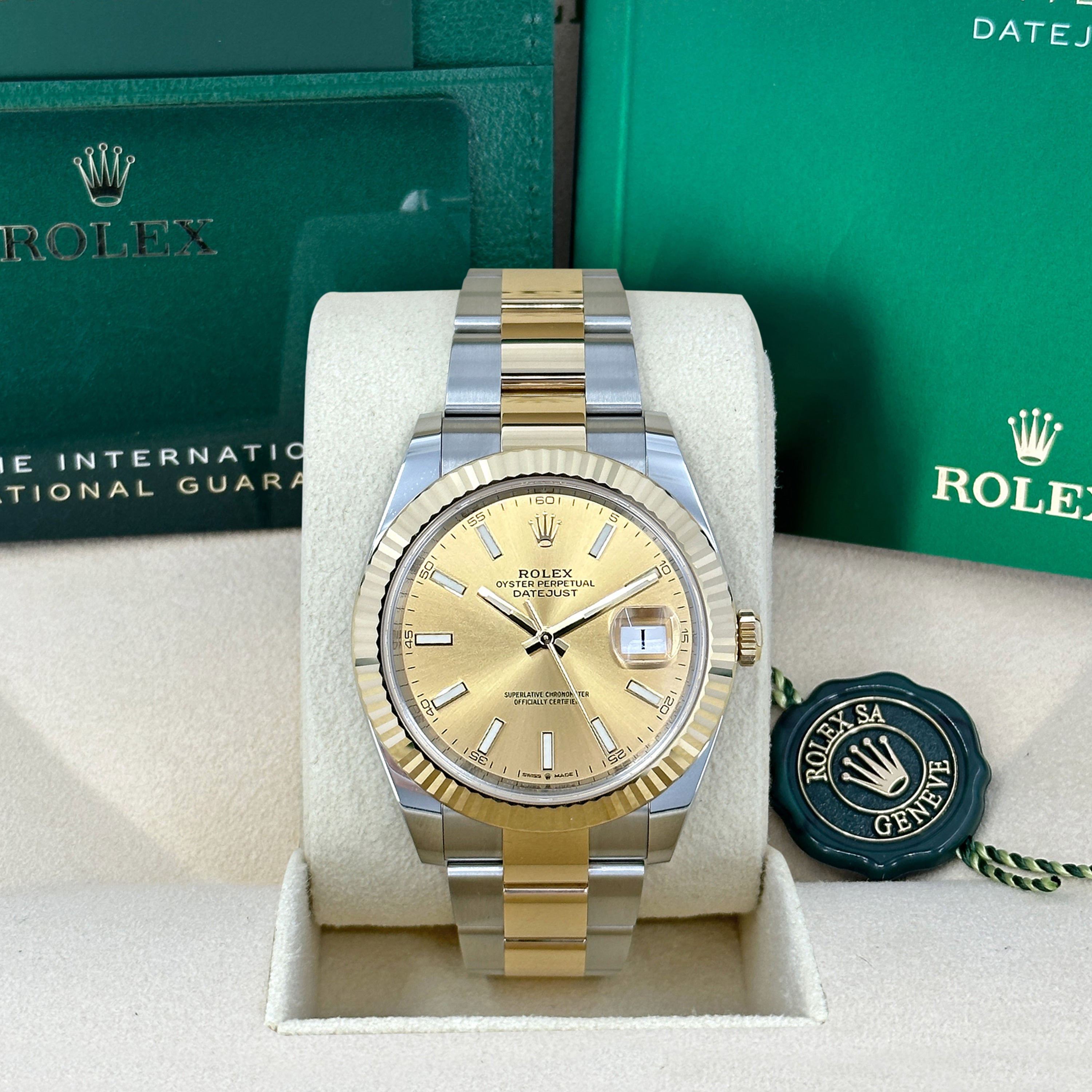 Rolex Datejust 41 Oystersteel and yellow gold Ref# 126333-0009 - Image 2
