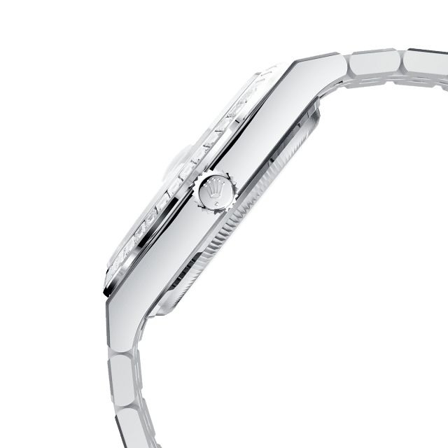 Unworn 2025, Rolex Land-Dweller 36, Platinum and Diamonds, Ice blue dial, Flat Jubilee, Ref# 127286tbr-0001, box and papers - Image 3