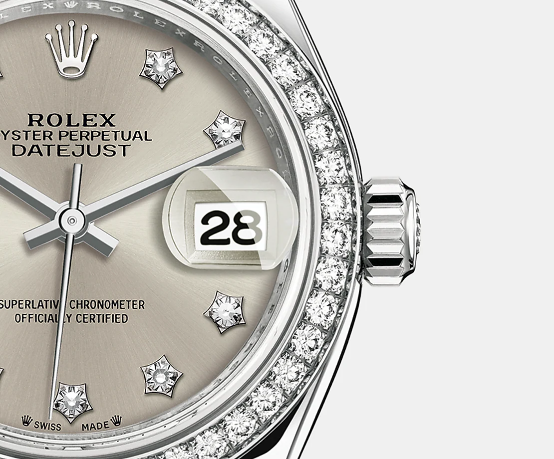 Rolex Lady-Datejust 28, Oystersteel and 18k White Gold, Ref# 279384RBR-0021 - Image 4