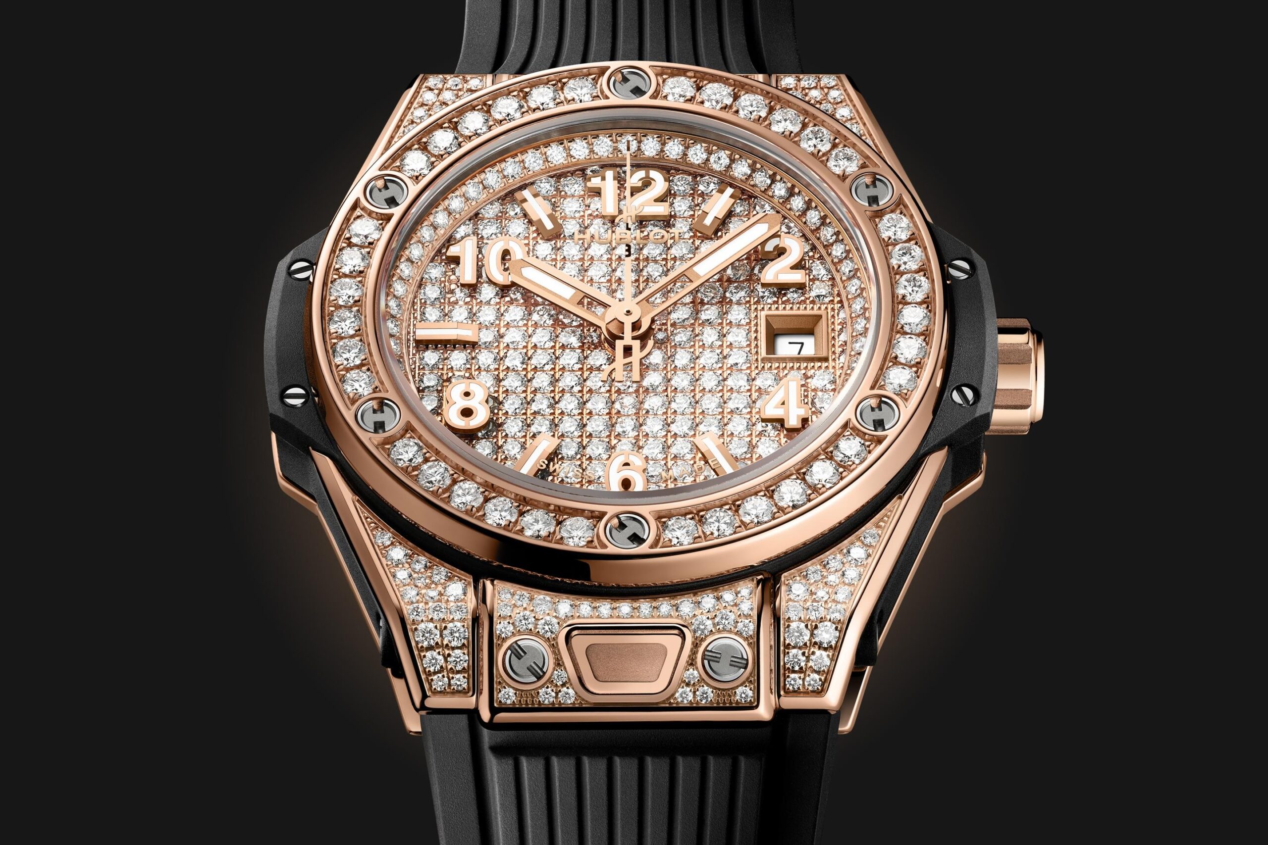 Hublot Big Bang ONE CLICK KING GOLD FULL PAVÉ Ref# 485.OX.9000.RX.1604 - Image 4