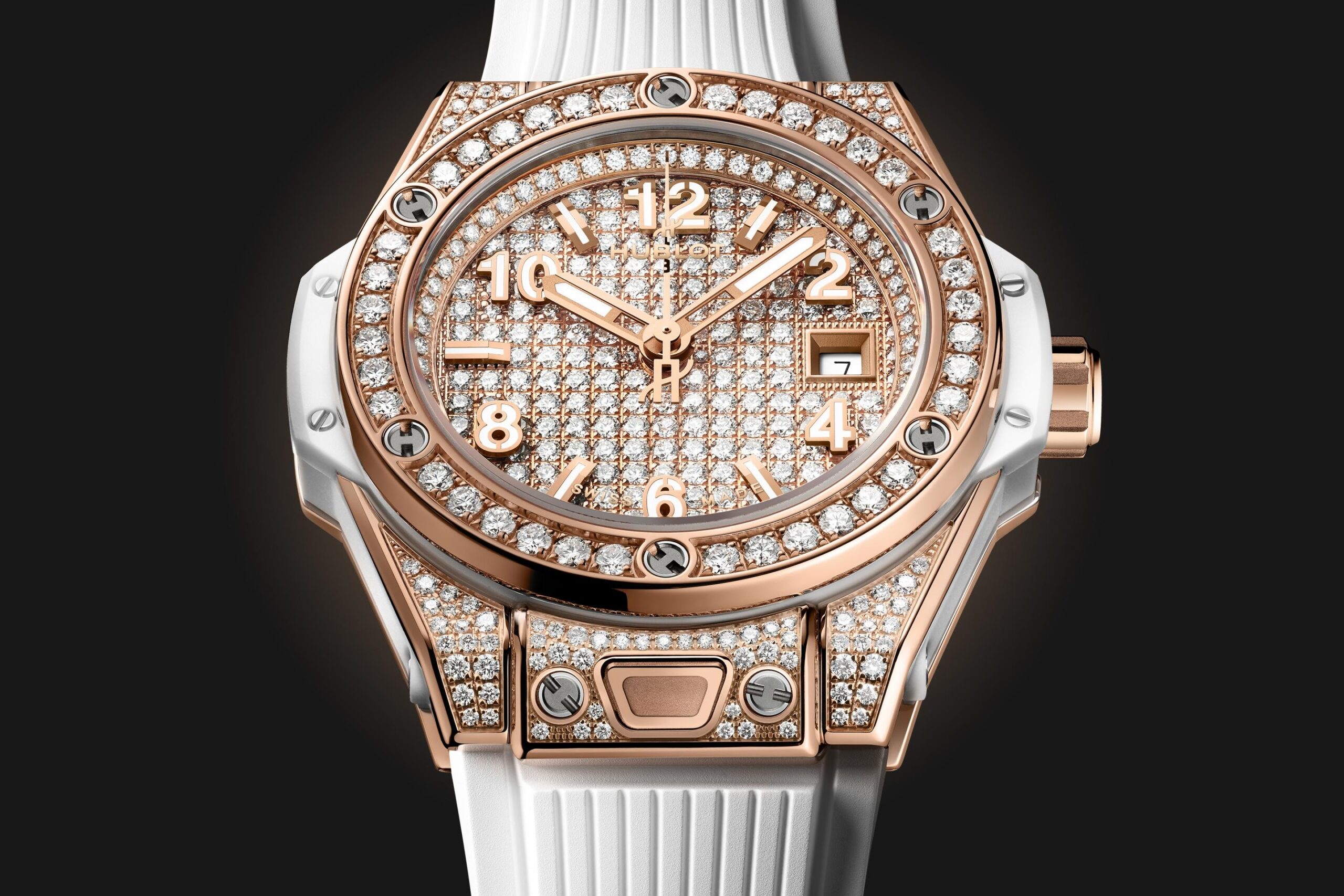 Hublot Big Bang ONE CLICK KING GOLD WHITE FULL PAVÉ Ref# 485.OE.9000.RW.1604 - Image 2