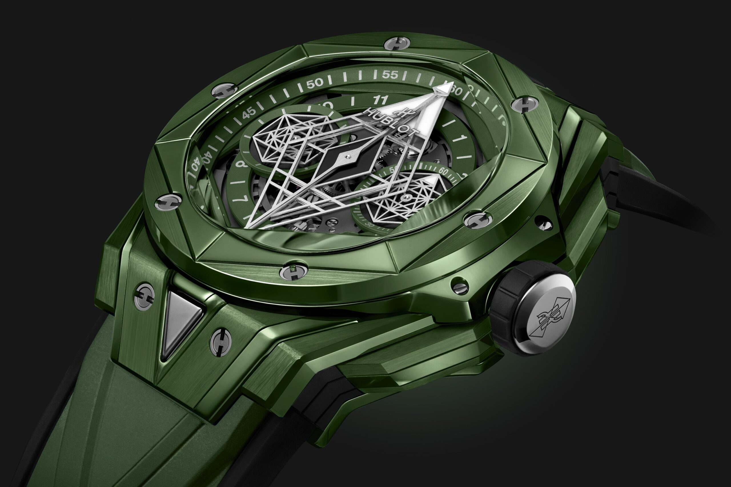 Hublot Big Bang SANG BLEU II GREEN CERAMIC Ref# 418.GX.5207.RX.MXM22 - Image 4