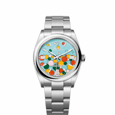 Rolex Oyster Perpetual 36, Oystersteel, 36mm, Turquoise Celebration Motif Dial, Ref# 126000-0009