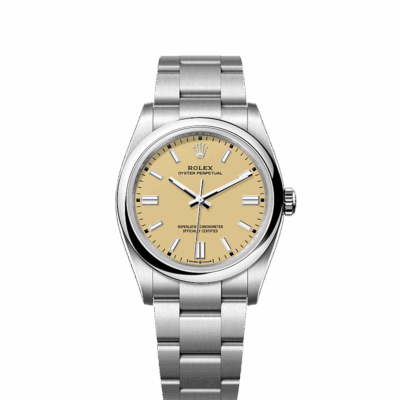 Unworn 2025, Rolex Oyster Perpetual, Oystersteel 36mm, Beige dial, Domed Oyster, Ref# 126000-0012, box and papers