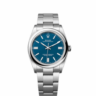 Unworn 2025, Rolex Oyster Perpetual, Oystersteel 36mm, Blue dial, Domed Oyster, Ref# 126000-0015, box and papers