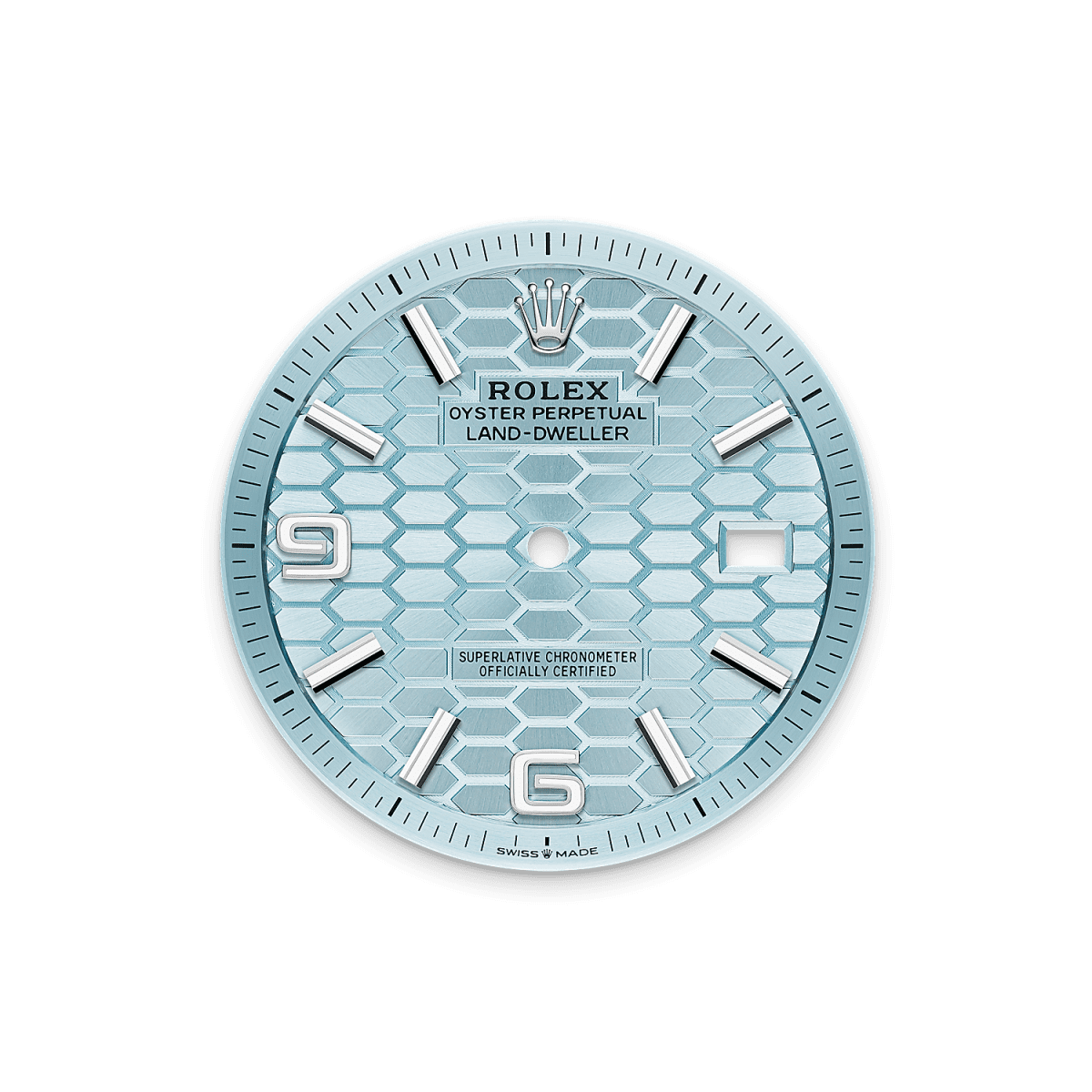 Unworn 2025, Rolex Land-Dweller 40, Platinum, Ice blue dial, Fluted Flat Jubilee, Ref# 127336-0001, box and papers - Image 2