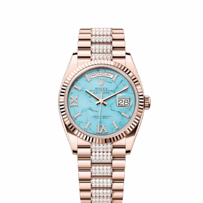 Rolex Day-Date 36, 18k Everose Gold with Diamond-set, 36mm, Ref# 128235-0065