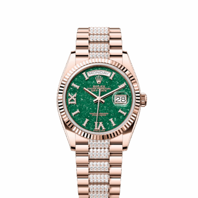 Rolex Day-Date 36, 18k Everose Gold with Diamond-set, 36mm, Ref# 128235-0069