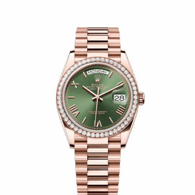 Unworn 2025, Rolex Day-Date 36, 18k Everose Gold and Diamond-set, 36mm, Ref# 128345rbr-0085, box and papers