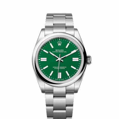 Unworn 2025, Rolex Oyster Perpetual, Oystersteel 41mm, Green dial, Domed Oyster, Ref# 134300-0004, box and papers