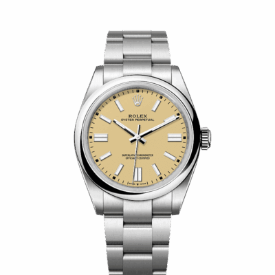 Unworn 2025, Rolex Oyster Perpetual, Oystersteel 41mm, Beige dial, Domed Oyster, Ref# 134300-0007, box and papers