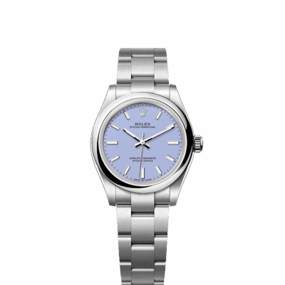 Unworn 2025, Rolex Oyster Perpetual, Oystersteel, 31mm, Lavender dial, Domed Oyster, Ref# 277200-0014, box and papers