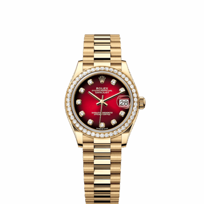 Unworn 2025, Rolex Datejust 31, 18k Yellow Gold, Diamond, Ref# 278288rbr-0041, box and papers