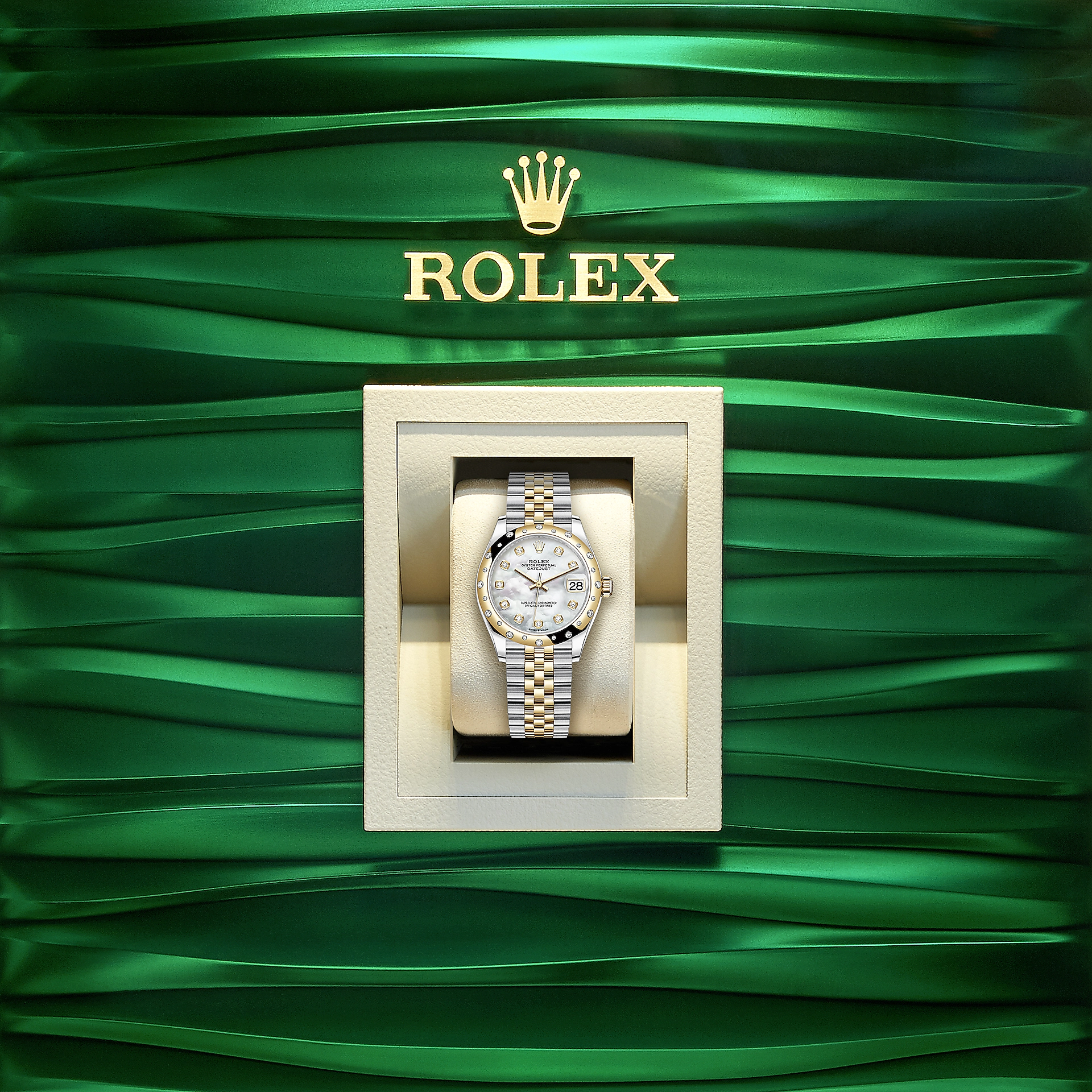 Rolex Datejust 31, Oystersteel, 18kt Yellow Gold and diamonds, Ref# 278343RBR-0028 - Image 5
