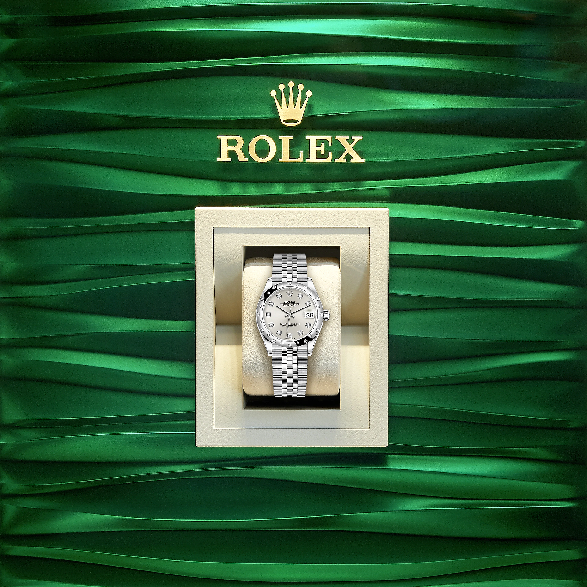 Rolex Datejust 31, Oystersteel, 18kt White Gold and diamonds, Ref# 278344RBR-0032 - Image 5