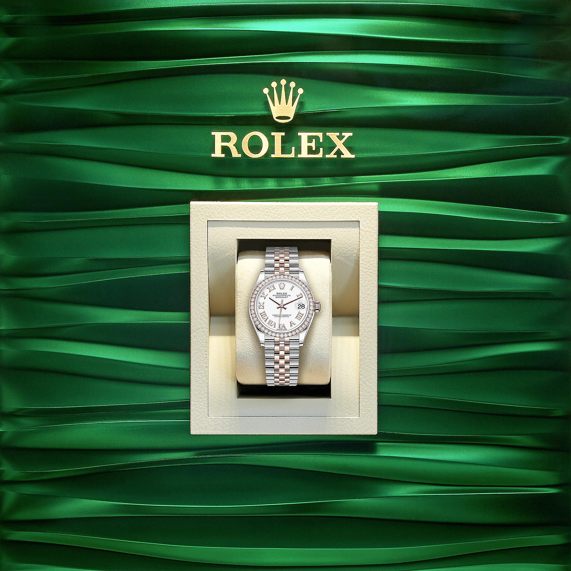 Rolex Datejust 31, Oystersteel, 18kt Everose Gold and diamonds, Ref# 278381RBR-0004 - Image 4