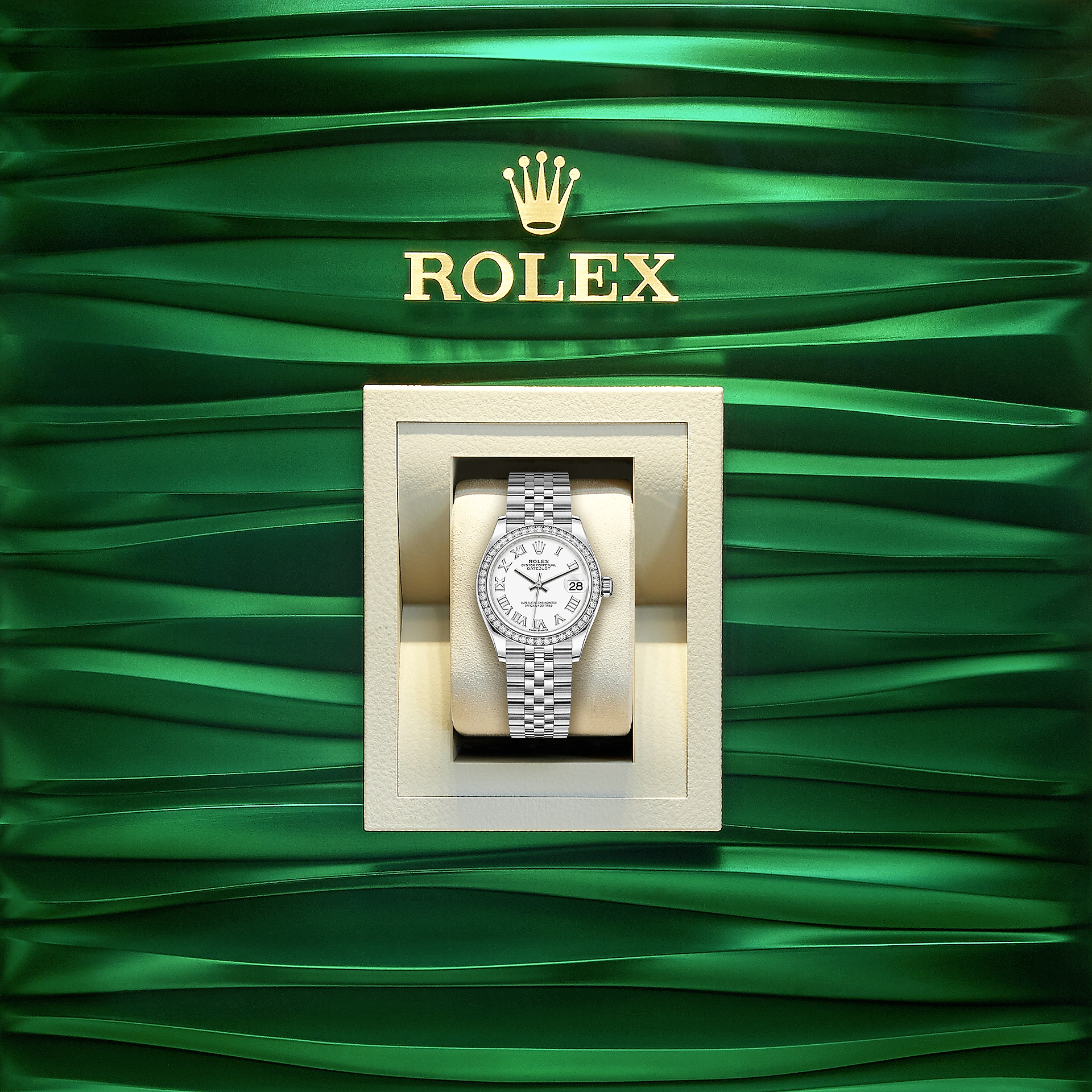 Rolex Datejust 31, Oystersteel, 18kt White Gold and diamonds, Ref# 278384RBR-0014 - Image 5