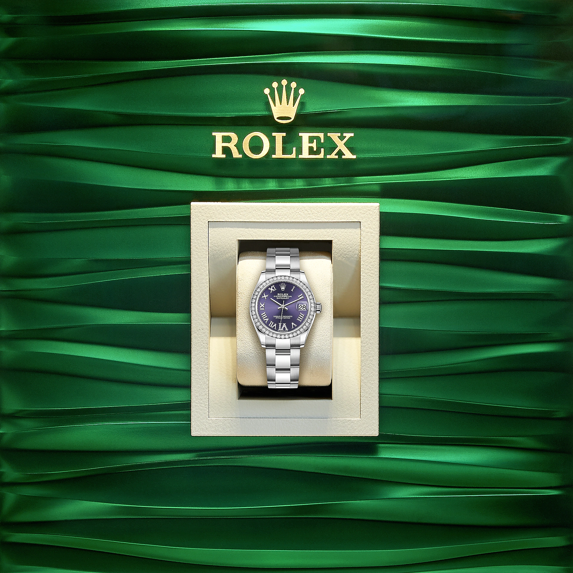Rolex Datejust 31, Oystersteel, 18kt White Gold and diamonds, Ref# 278384RBR-0029 - Image 9