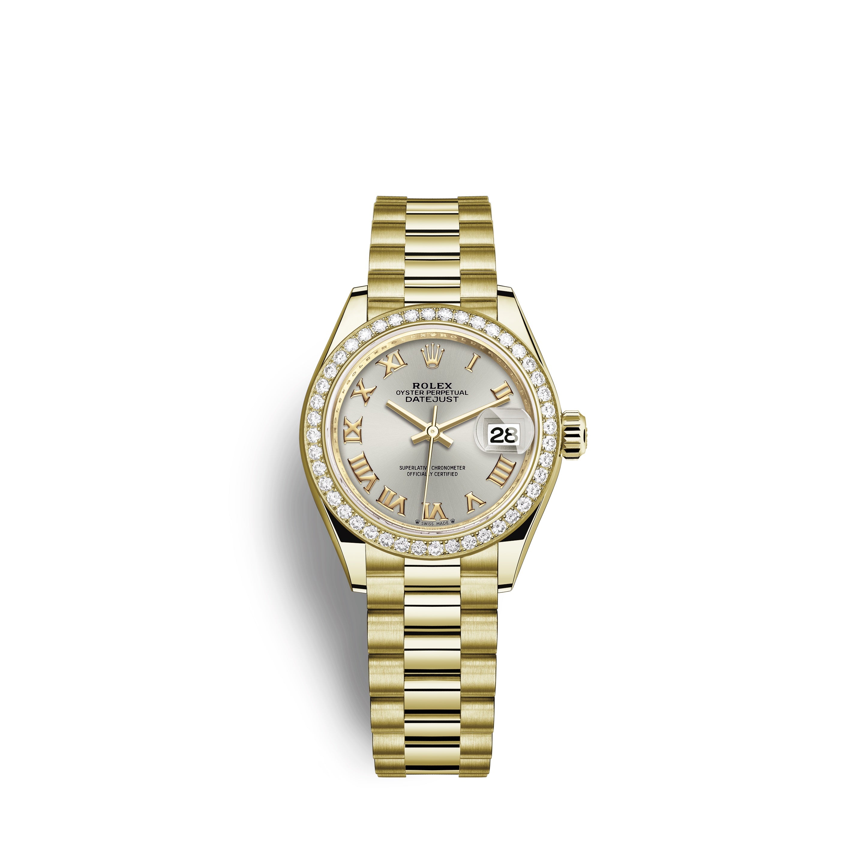 Rolex Lady-Datejust 28, 18kt Yellow Gold and diamonds, Ref# 279138RBR-0017