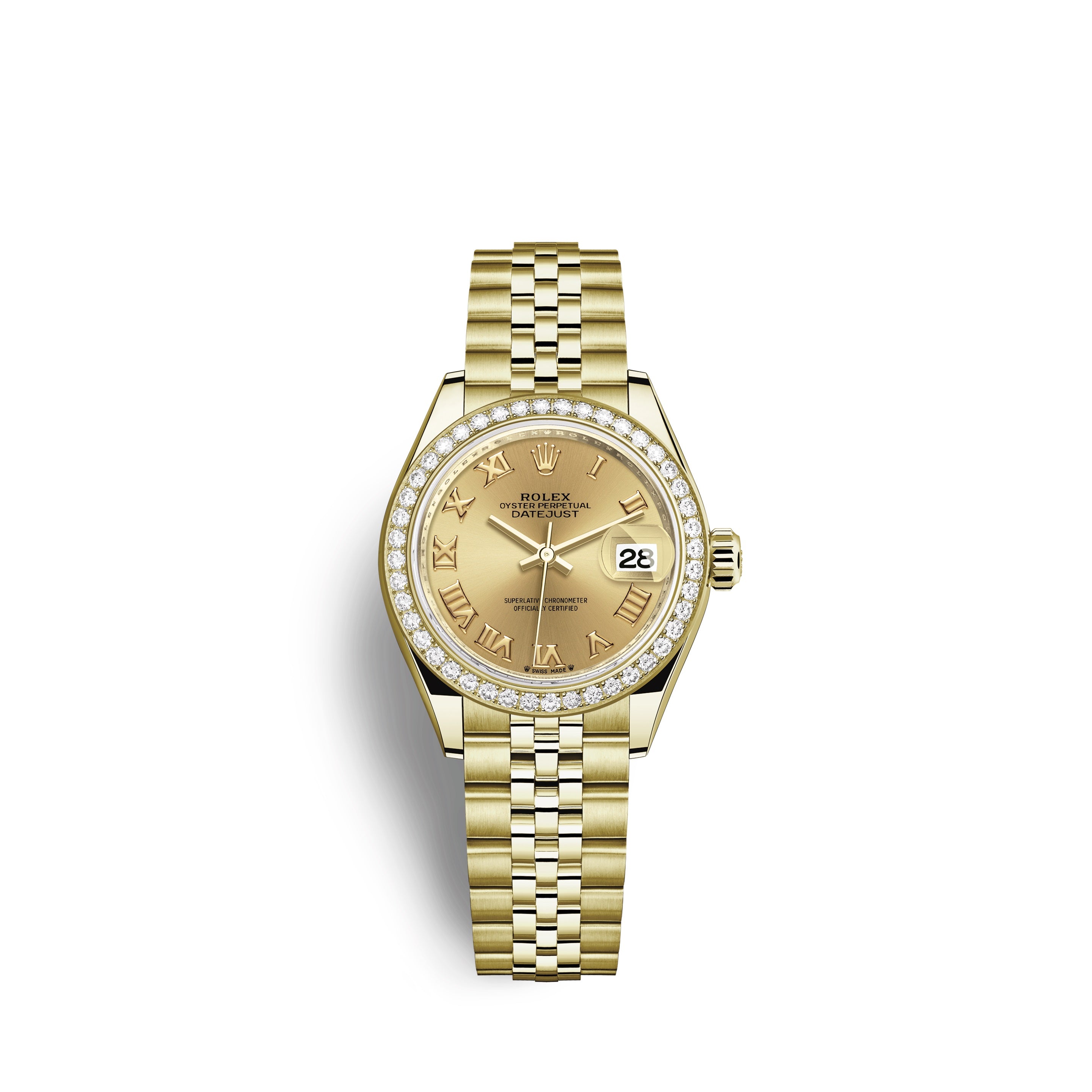 Rolex Lady-Datejust 28, 18kt Yellow Gold and diamonds, Ref# 279138RBR-0022