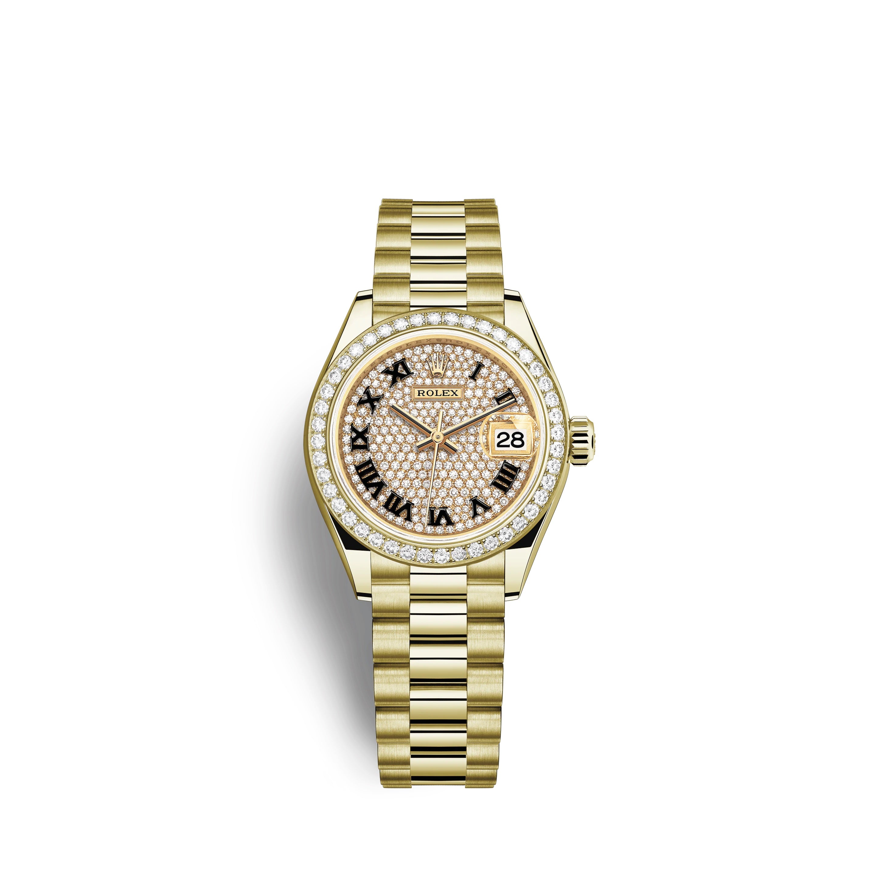 Rolex Lady-Datejust 28, 18kt Yellow Gold and diamonds, Ref# 279138RBR-0029