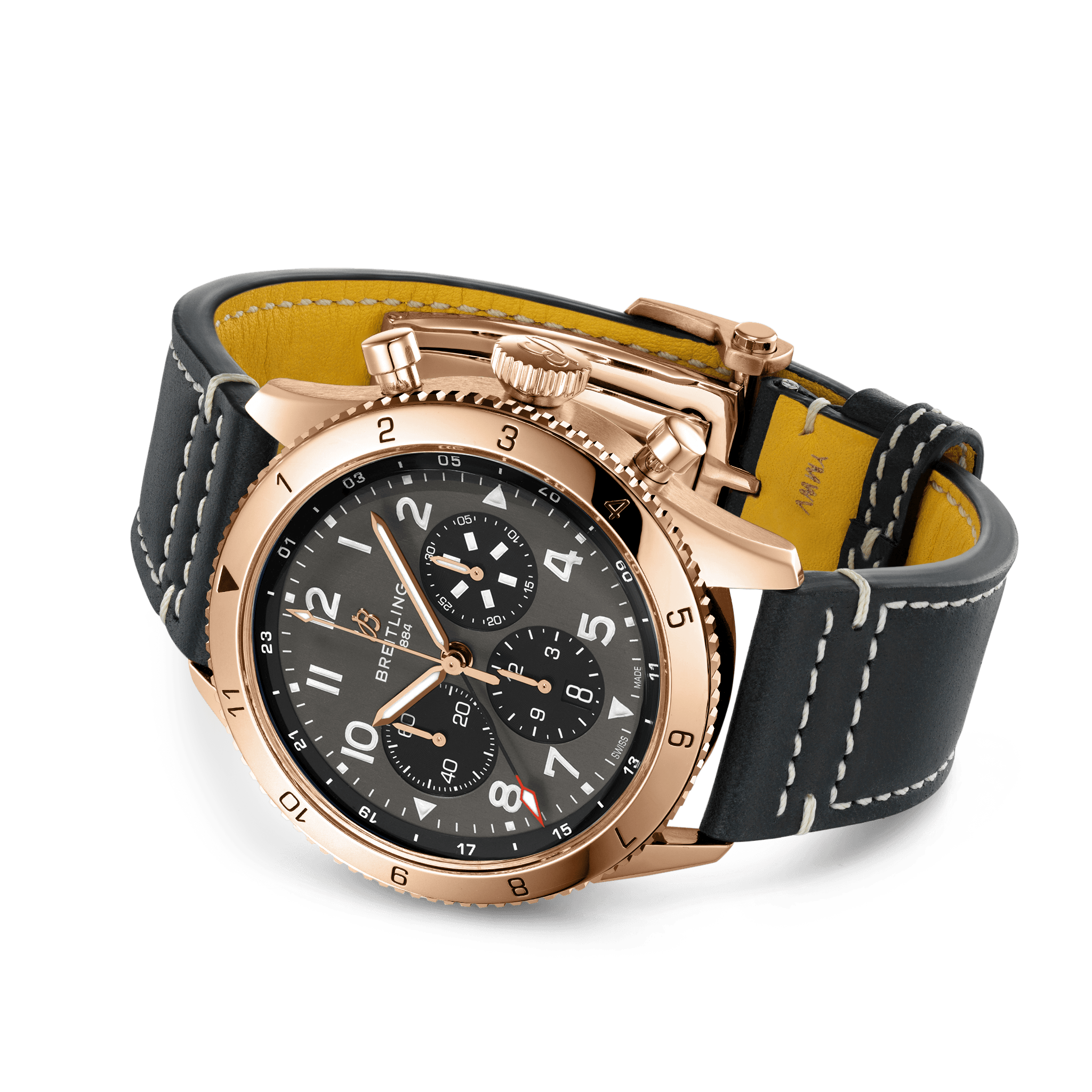 Breitling Classic AVI B04 Chronograph 46 P-51 Mustang, 18k Red Gold, Ref# RB04451A1B1X1, Unworn 2024 - Image 3